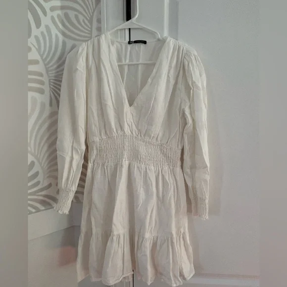 Zara white linen short dress, size Medium Zara white linen short dress, size Medium